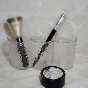 Makeup brushes and holder and cleanser